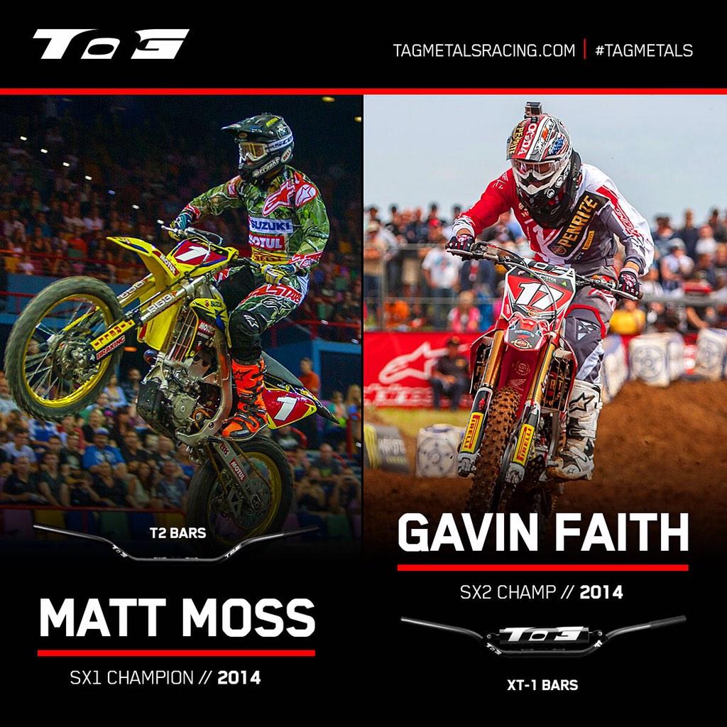 TagMetalsRacing's tweet photo. #TagMetals riders swept both Australian SX titles. Congrats boys!
@mossy102 👉 SX1 CHAMP
@GavinFaith 👉 SX2 CHAMP http://t.co/XzXstEsOyJ