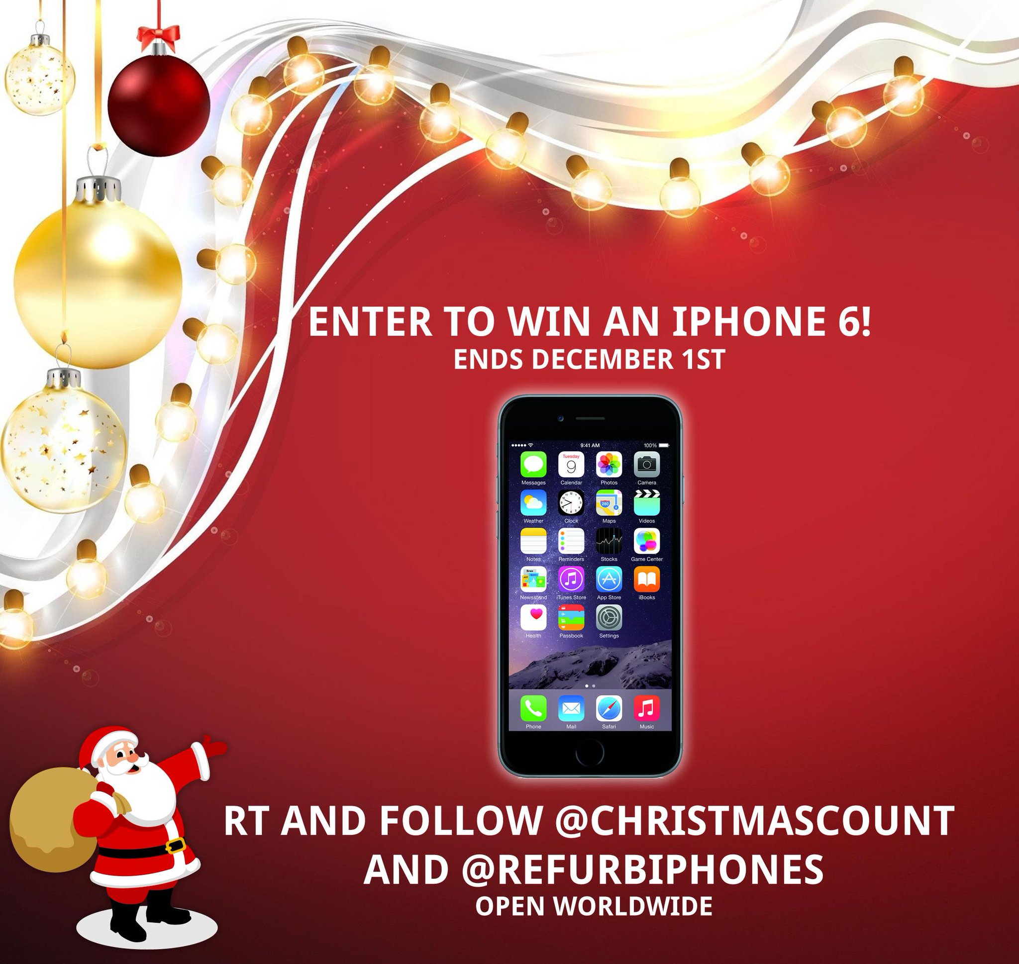 Christmas Countdown on Twitter: "We are giving away an iPhone 6! RT and