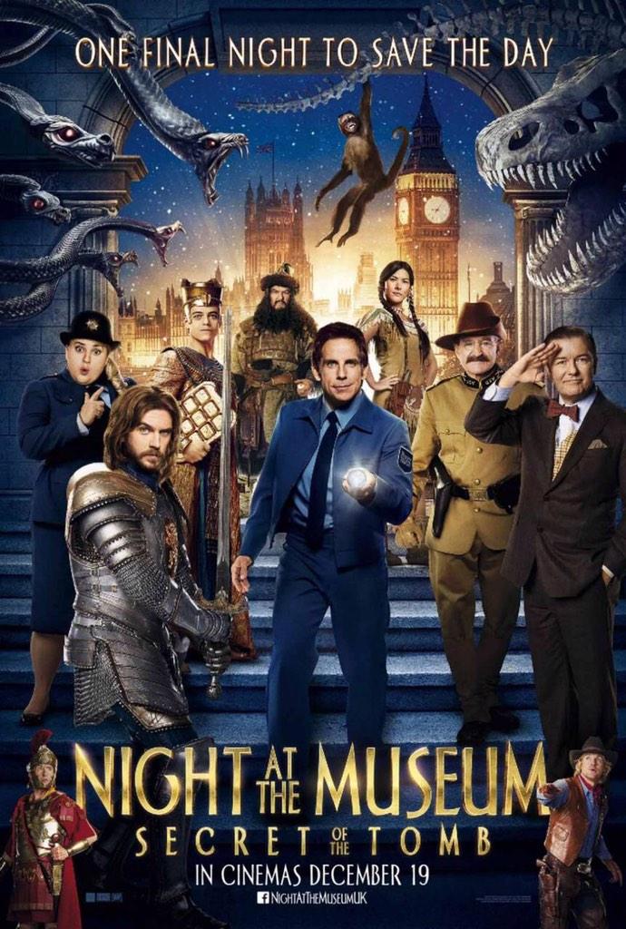 Gervaisaholics's tweet photo. Brand new posters for #NightAtTheMuseum 'Secret of the Tomb' with Ricky Gervais as Dr.McPhee. In cinemas Dec 19th. http://t.co/IlirEDGupK