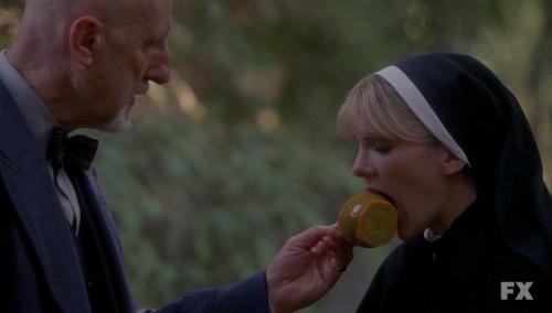 telfieAHS's tweet image. RUMOR: Dr. Arden to accompany Sister Mary Eunice on her trip to the Freak Show. #AHS #WirSindAlleFreaks