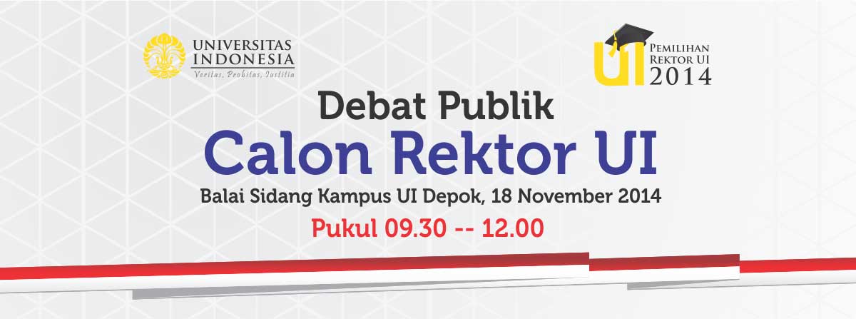 univ_indonesia's tweet photo. Hadiri "Debat Publik Calon Rektor UI" 18 November 2014 pukul 09.30 WIB di Balai Sidang UI Depok. #pilrekUI http://t.co/jRhaAQCZTI