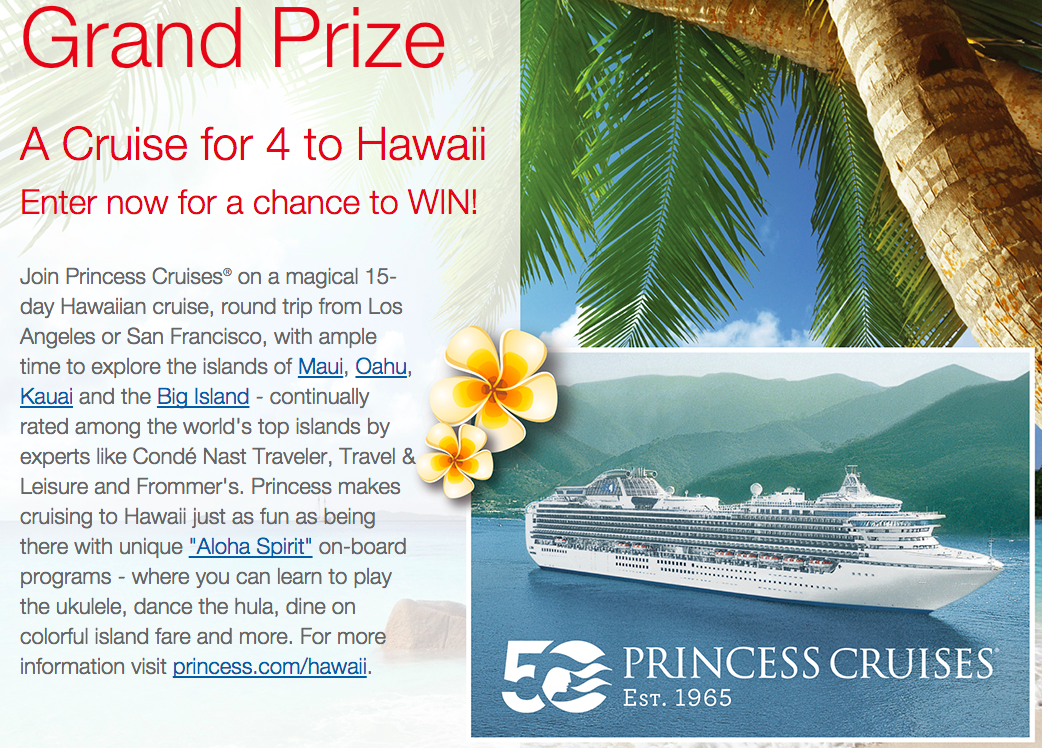 DoleSunshine's tweet photo. Who wants to go to Hawaii? RT to #Enter to win a Cruise for 4 to Hawaii aboard @PrincessCruises #DoleSweeps http://t.co/mTJVo1DG1w