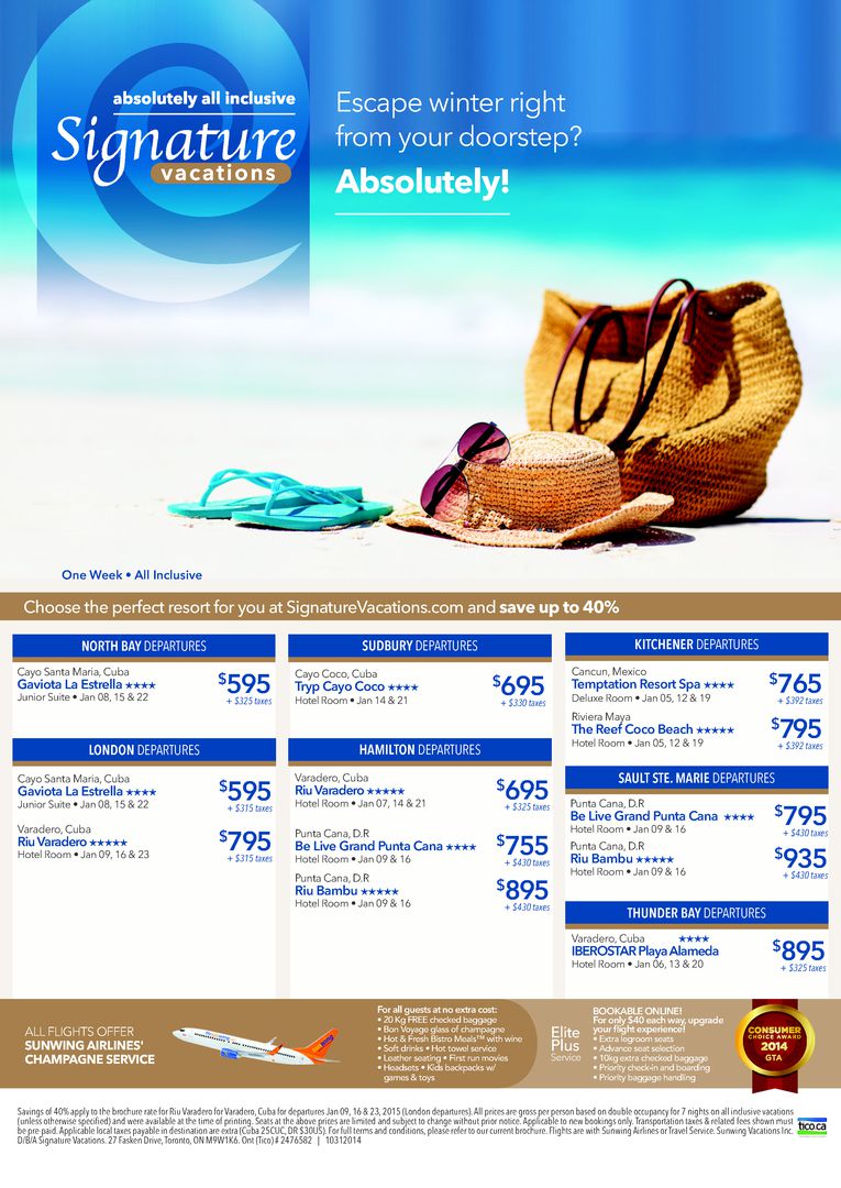OntTravelDeals's tweet image. #Ontario to tropical destinations for one week all inclusive starting at $595