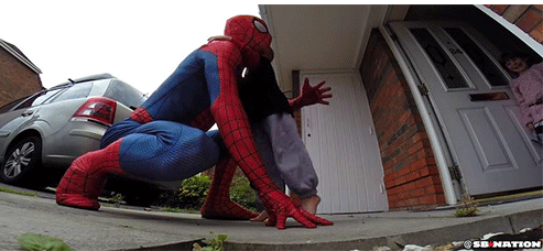 SBNation's tweet photo. Dress as Spider-Man to surprise your son and you get SPIDER-HUGS! Those are the rules.
http://t.co/X3D5GYdszd http://t.co/Vn0q6UO4TL