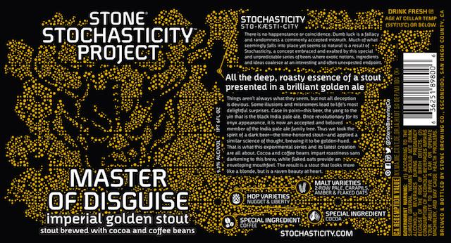 .@StoneBrewingCo Stochasticity Project Master of Disguise Debuts Today bit.ly/1u369H3 #craftbeer #beer