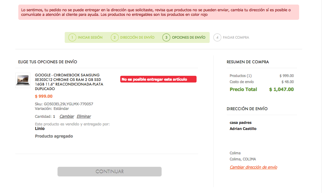 rodacato's tweet photo. @LinioMexico #BuenFinLinio es un fraude, nunca me dejo enviar el producto a mi direccion http://t.co/IfEh1EGeo4