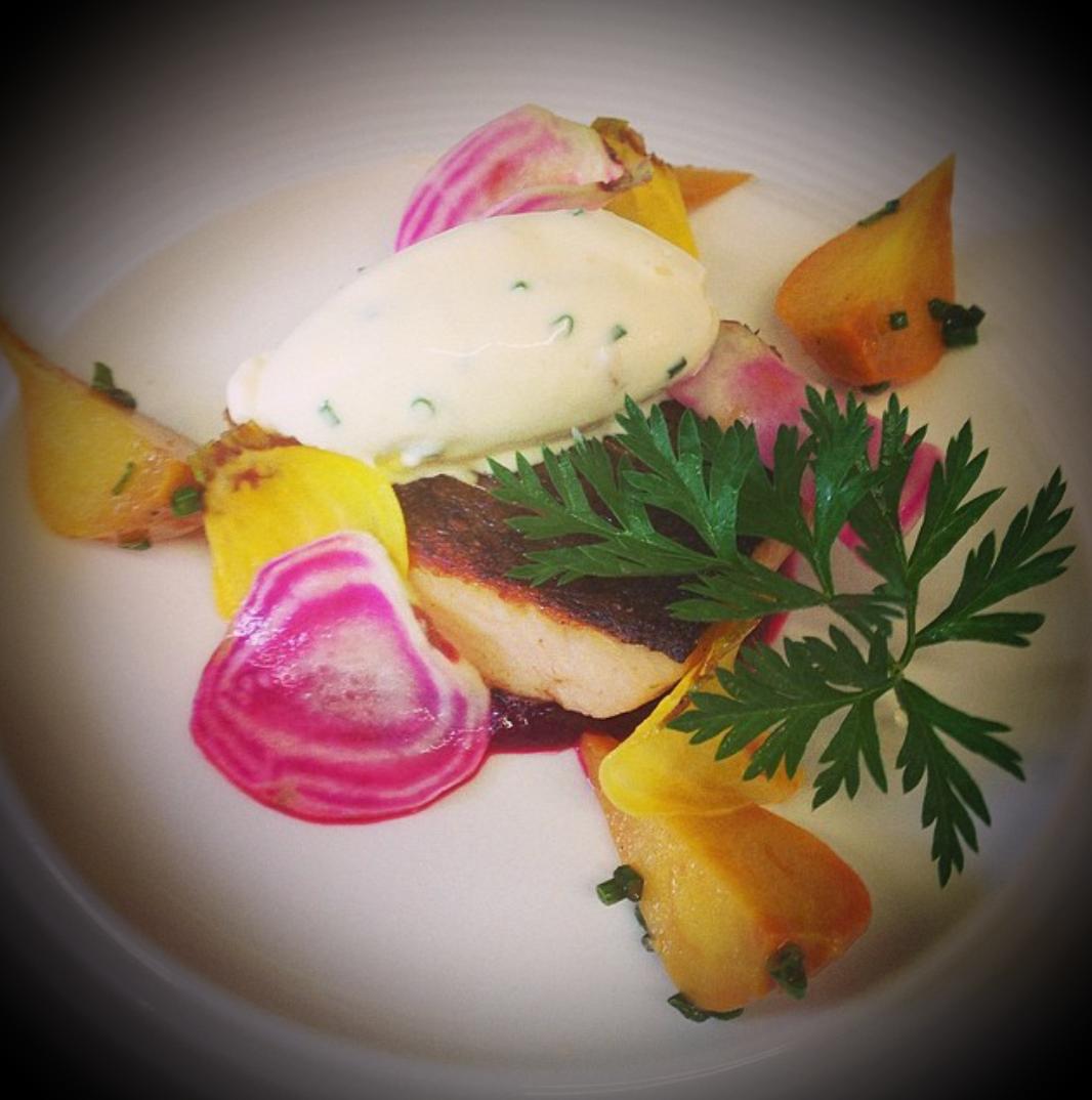 Sea Trout Beetroot Horseradish #chef @gaz81rayner #TheCoachHouse #RestaurantSecrets #coachlife #Yorkshire