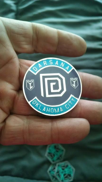 joephilley's tweet photo. Check out the cool coin I got from Darsana OK city.
#IngressYearTwo http://t.co/9wxx1ukNpT