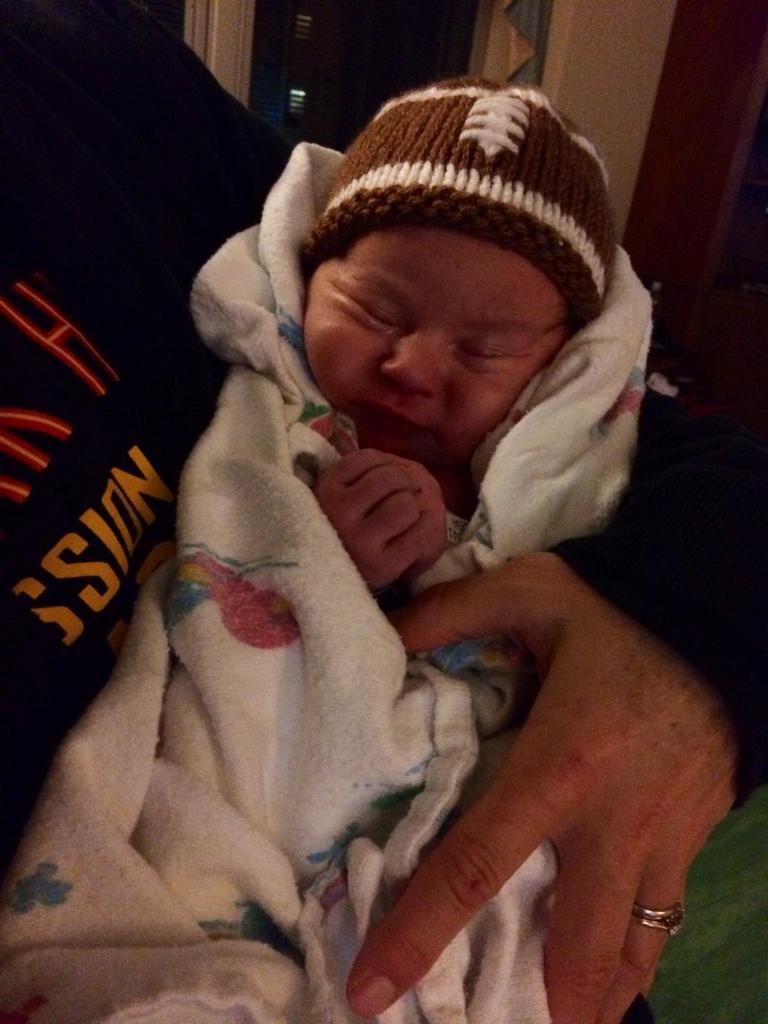 OHACoachSmith's tweet photo. Miles Stephen Atkins was born tonight to make me a Grandfather.  Daughter Stephanie and baby are doing great! http://t.co/amCOLAYKjl