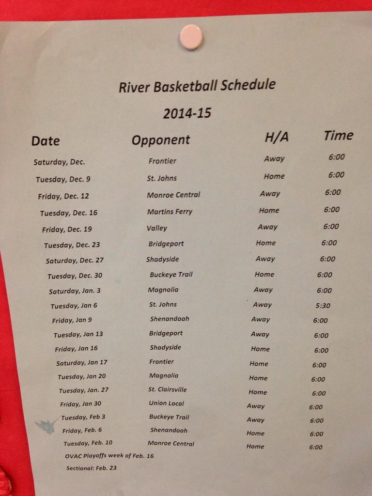 River_Pilots's tweet photo. Winter sports are here....if you couldn't tell already by the weather! 2014-15 RHS Basketball schedules. http://t.co/9dqTAwj1NP