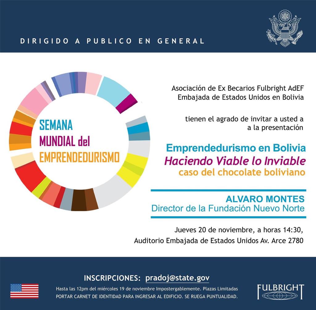 renesalomon's tweet photo. #SWGreenBo #GEW2014  #GEWBolivia @PeriodistaV 
Semana Mundial del Emprendedor tieme varios eventos en todo Bolivia. http://t.co/AIusHT9uHm