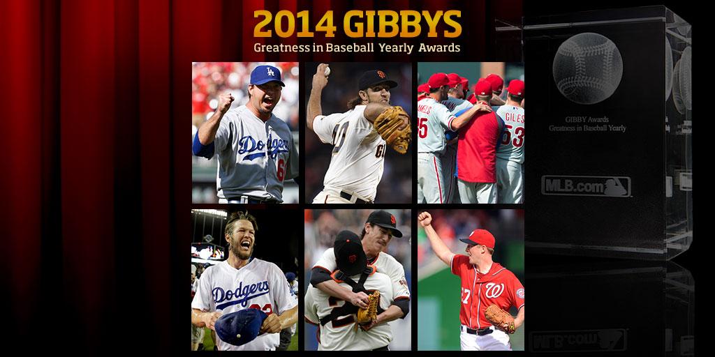 #LightsOut to the extreme. These are the #GIBBY nominees for Best Pitching Performance: atmlb.com/1uofflj