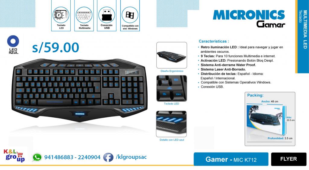 klgroupsac's tweet image. Ahora podrás jugar navegar o trabajar en ambientes oscuros!! Teclado iluminado Micronics a sólo s/59.00!!
