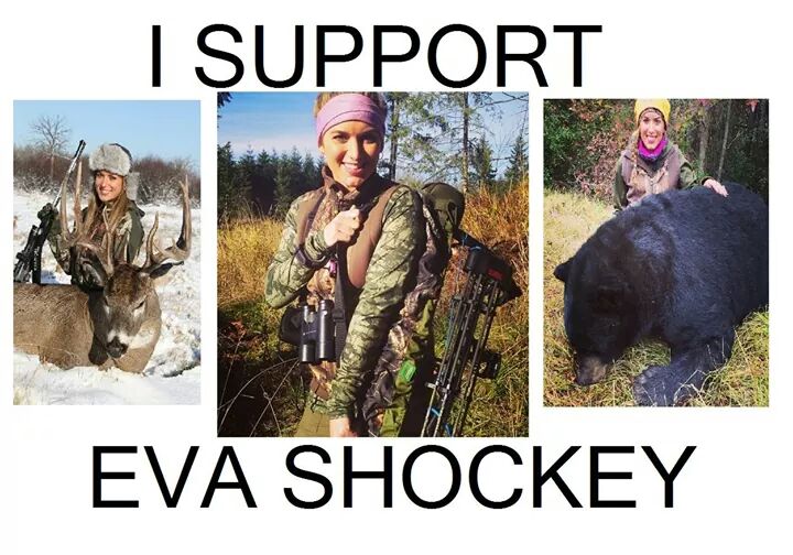 TrailCamNation's tweet photo. Apparently @EvaShockey has been getting a lot of grief over a picture she posted on Facebook of a bear she killed http://t.co/VKzMDmWMEd