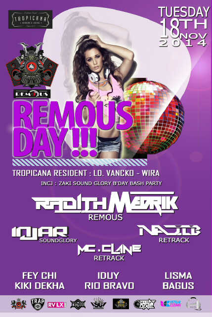 Mbesar06's tweet photo. #REMOUSDAY again at tropicana tonight. For info 51FCA696 // 325682BF see you http://t.co/9HvqNCtNhK