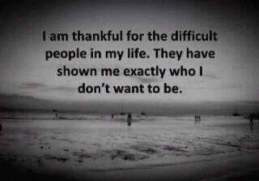 Life_Quotes2015's tweet photo. "I am thankful for the difficult people in my life. They have shown me exactly who I don't want to be". #Life_Quote http://t.co/4wkBt2N9jX