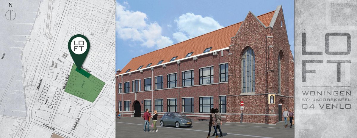 Eigentijds &amp; industrieel wonen? Schrijf je in voor de 4 Lofts achter de St.- Jacobskapel: info@hauzerenpartners.com