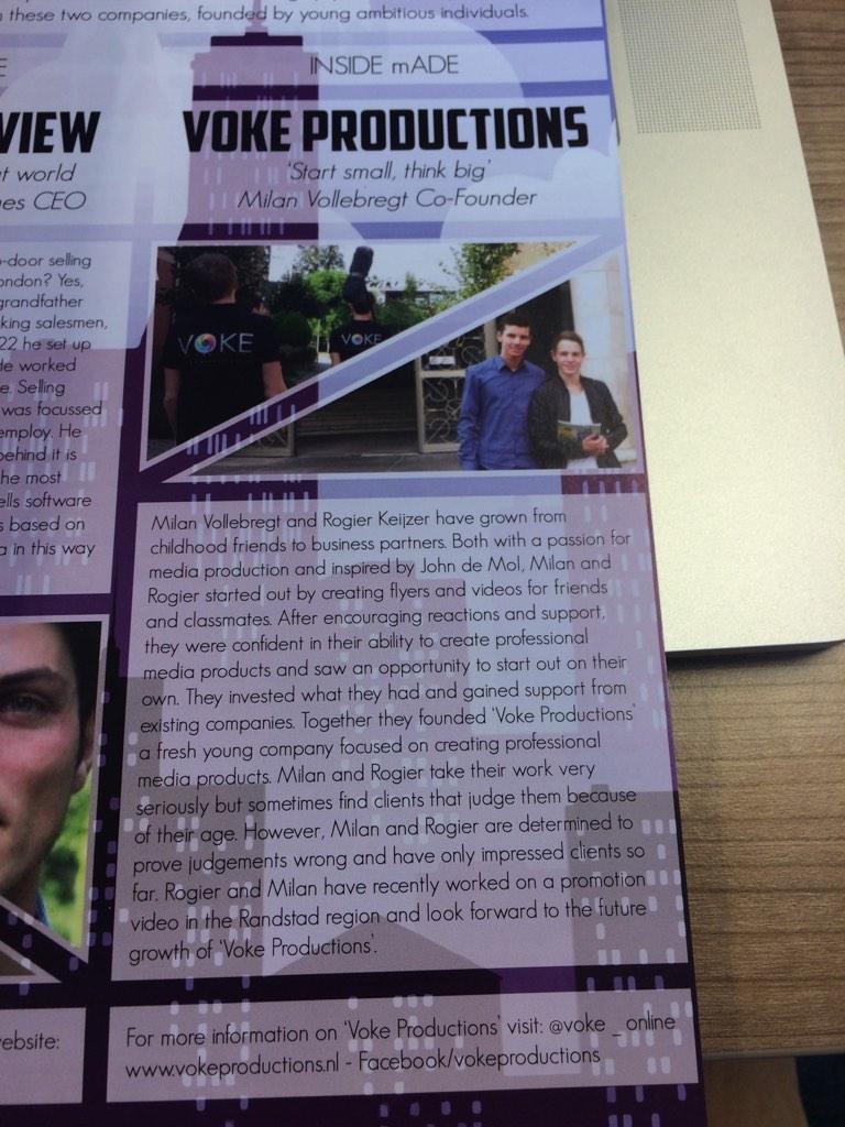 Vandaag een leuk stukje over #VOKE in <a href="/brewedmagazine/">Brewed</a> #NHTV