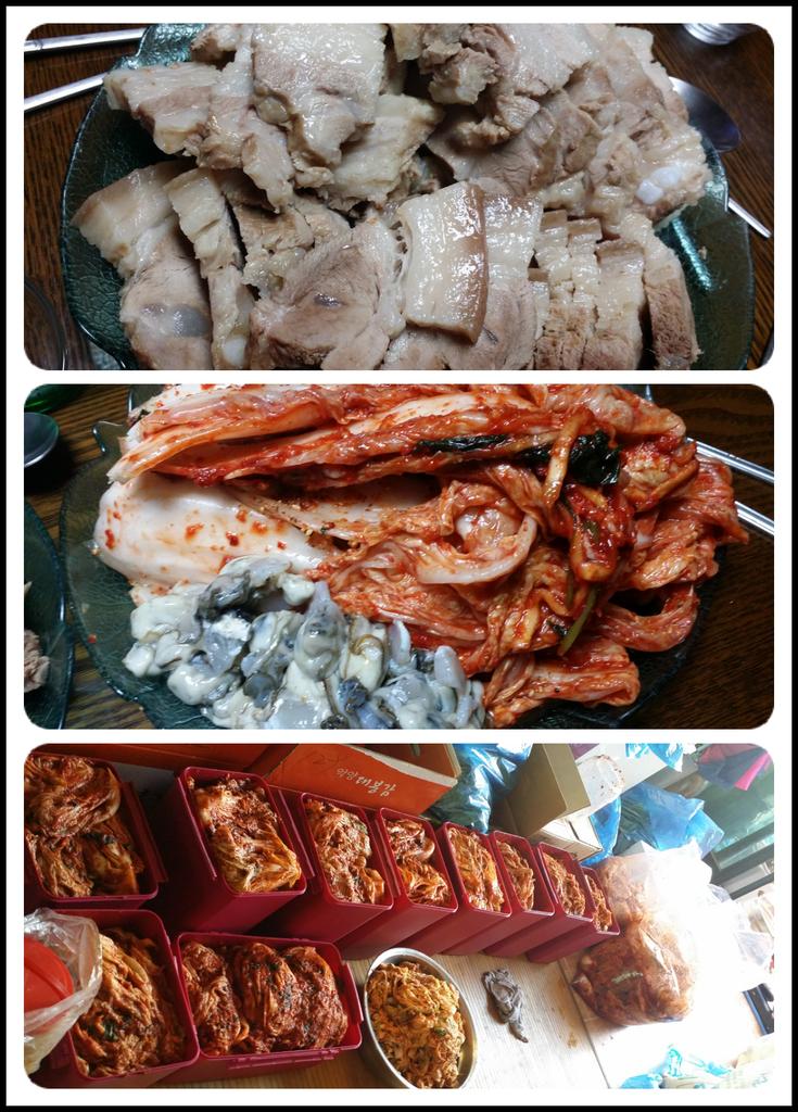 김장끝♡내가만든 수육 
내가만든 김치 ♡