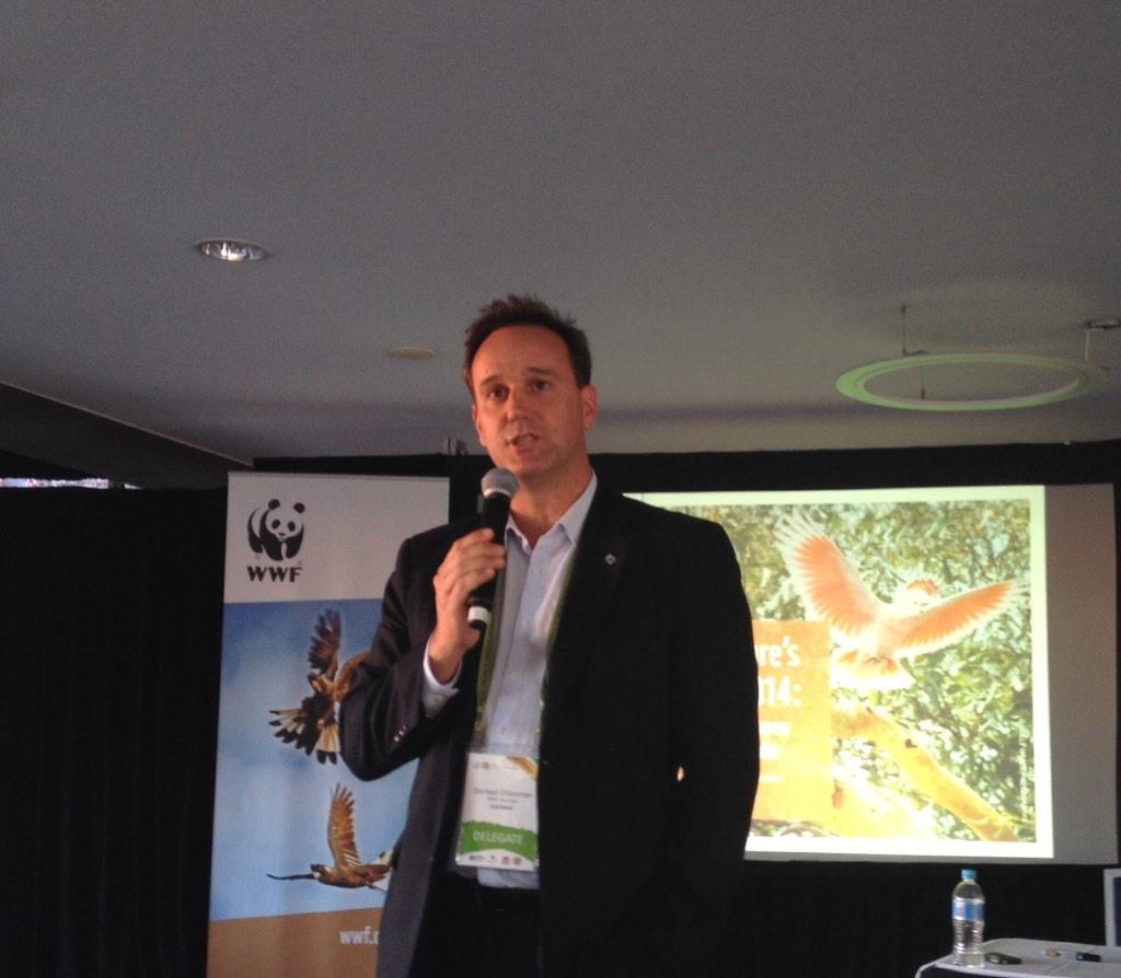 eber_sue's tweet photo. Dermot O'Gorman CEO .@WWF_Australia launches Building Nature's Safety Net 2014 #WPCpanda #WorldParksCongress http://t.co/lCcM83oD7s