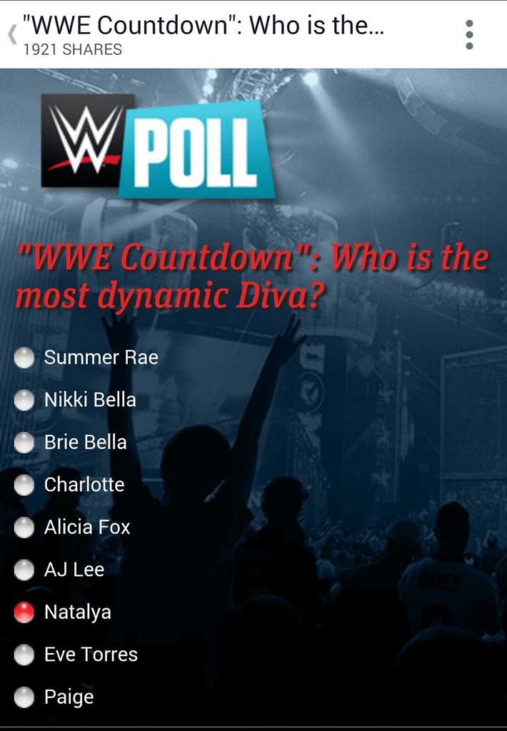 devendonavan's tweet photo. Voted for @NatbyNature! #WWECountdown #DynamicDiva http://t.co/u5QH3fhpc0