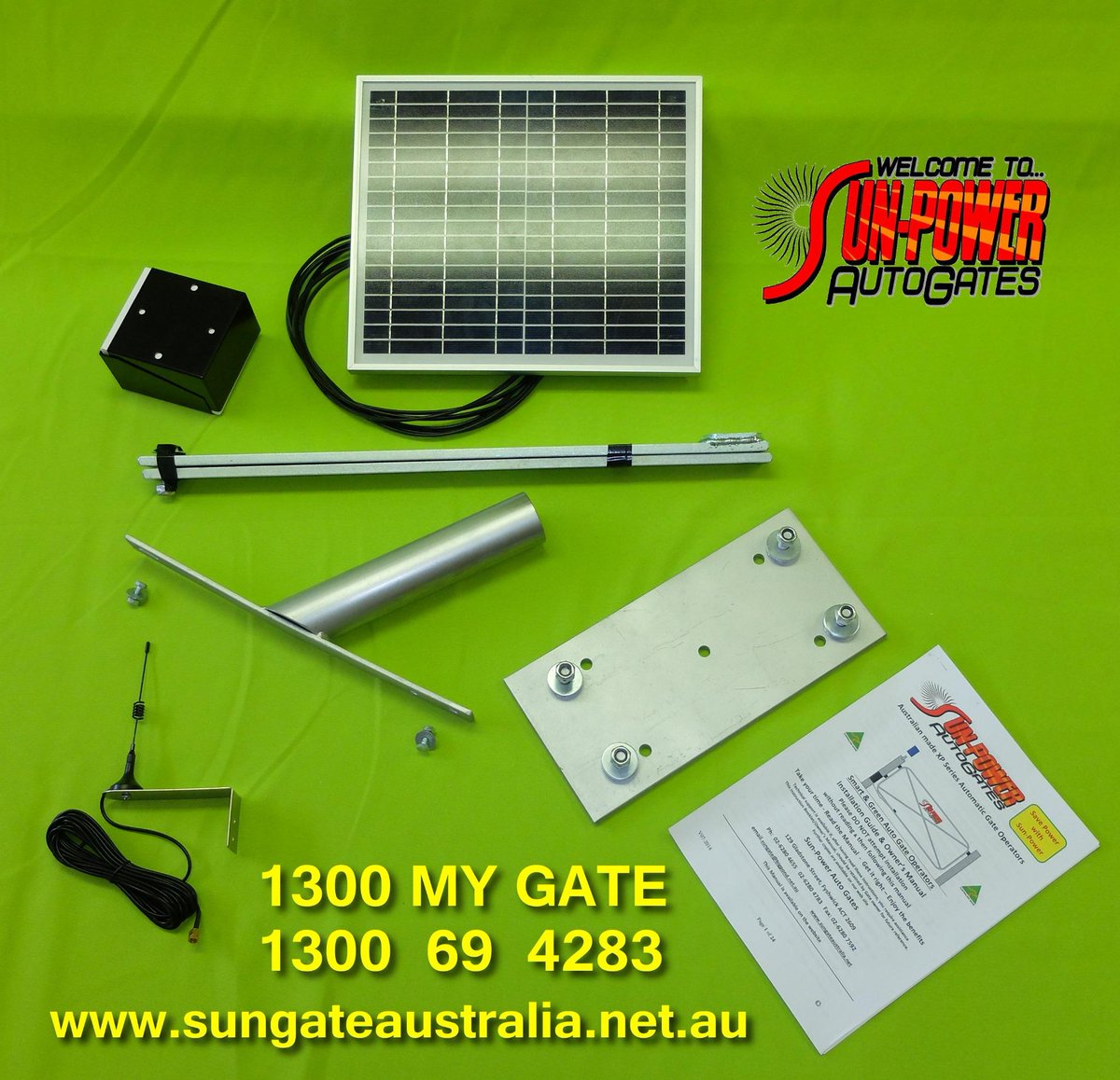 SunPWRautoGates's tweet photo. What do you get in your kit from SUN-POWER Auto Gates? @SunPWRautoGates #AustralianMade @AustralianMade http://t.co/9mgH2kZc7N