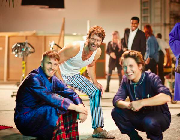 takethat's tweet photo. Go behind-the-scenes of the #TheseDaysVideo exclusively with @ITVThisMorning from 11am today! Mark, Gary & Howard x http://t.co/9a6jJrpqKP