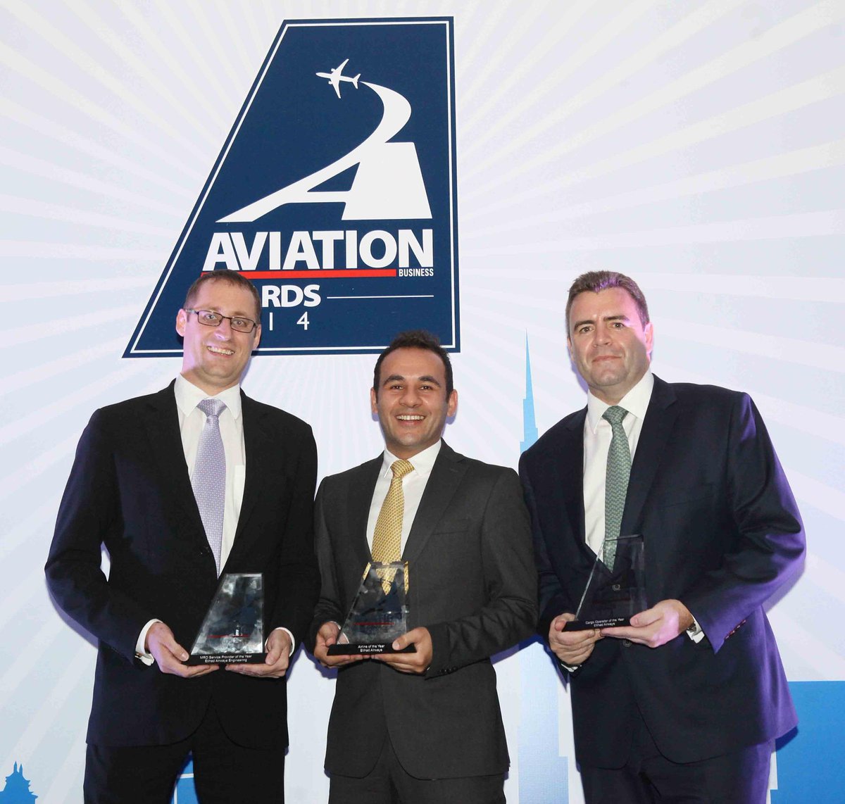 etihad's tweet photo. #News: we have just won #Airline, #CargoOperator &amp; #MROServiceProvider #OfTheYear at the Aviation Business Awards! http://t.co/RbxedzdI07