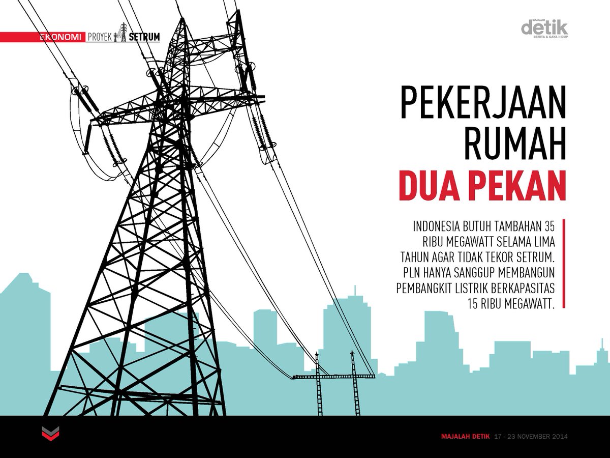 detikcom's tweet photo. Pemerintah menargetkan PLN untuk bangun pembangkit listrik hingga 35 ribu megawatt http://t.co/uW9OONktza http://t.co/2avPXKZ1QI