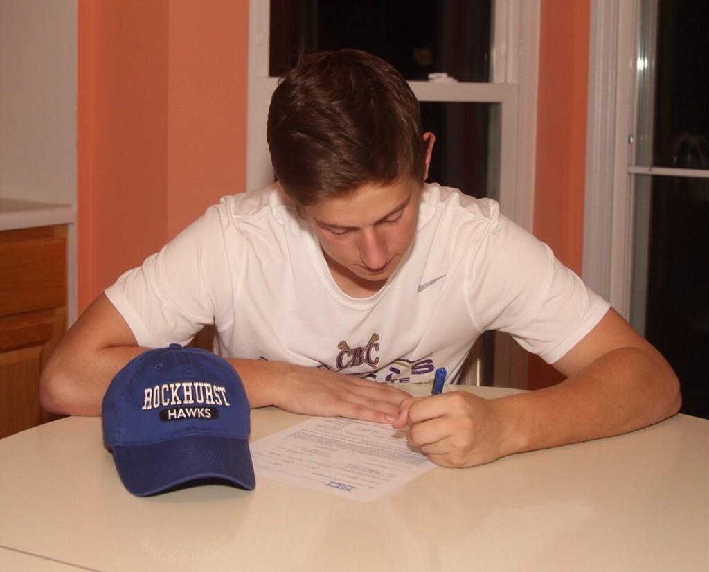 CbcLacrosseFans's tweet photo. CBC Senior attack @Schev_Nick signs his #NLI to play for @RockUMensLax  Congrats!!! #TakingItToNextLevel http://t.co/sgvbUcgXA0