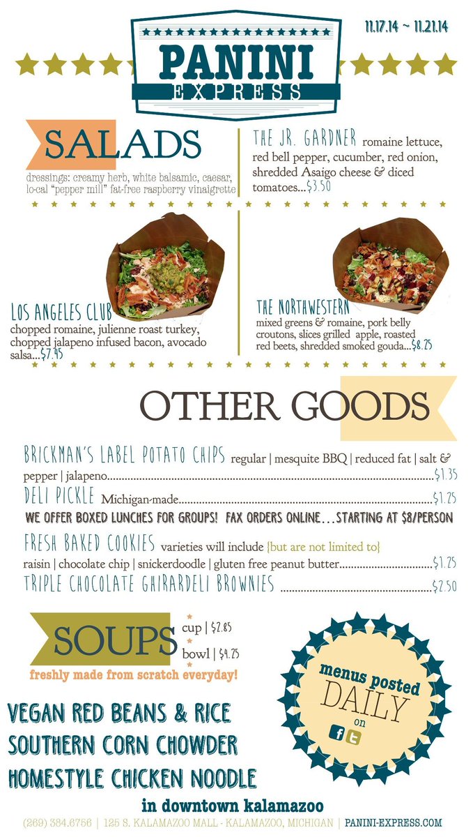 MyPaniniExpress's tweet photo. SNOW DAY! In honor were offering a HOT cup of soup for $1 with purchase of a full Panini! http://t.co/CCuTHaoVT2