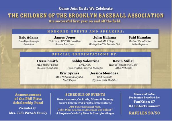BBA_Baseball's tweet photo. Come join us on January 18th as we celebrate the children of the Brooklyn Baseball Association!  #BBABaseball http://t.co/OjwzU9ac3B