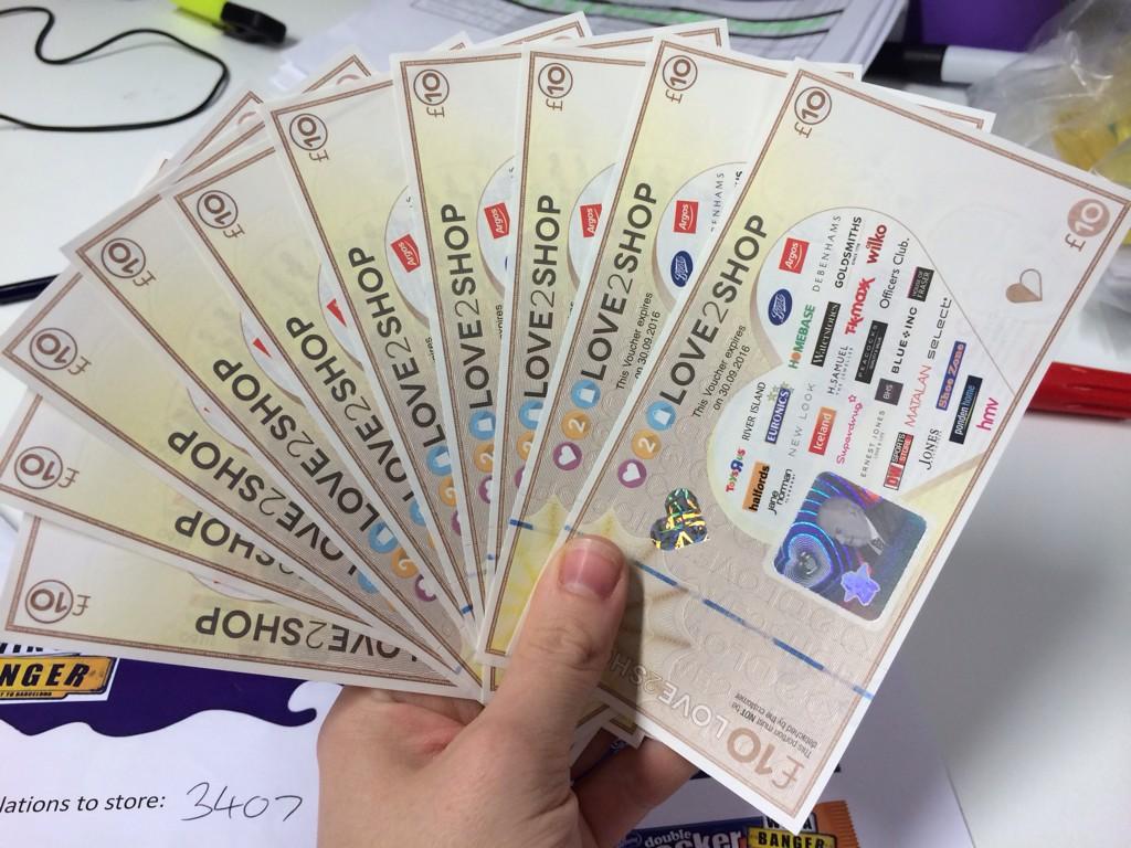 Win a banger prize! £100 love to shop vouchers! Well done team!  <a href="/ClareFeurtado/">Clare Feurtado</a> <a href="/jenhiggins10/">@jenhiggins10</a> <a href="/rob_carley/">Rob Carley</a> <a href="/stoppy79/">Tony stopforth</a>