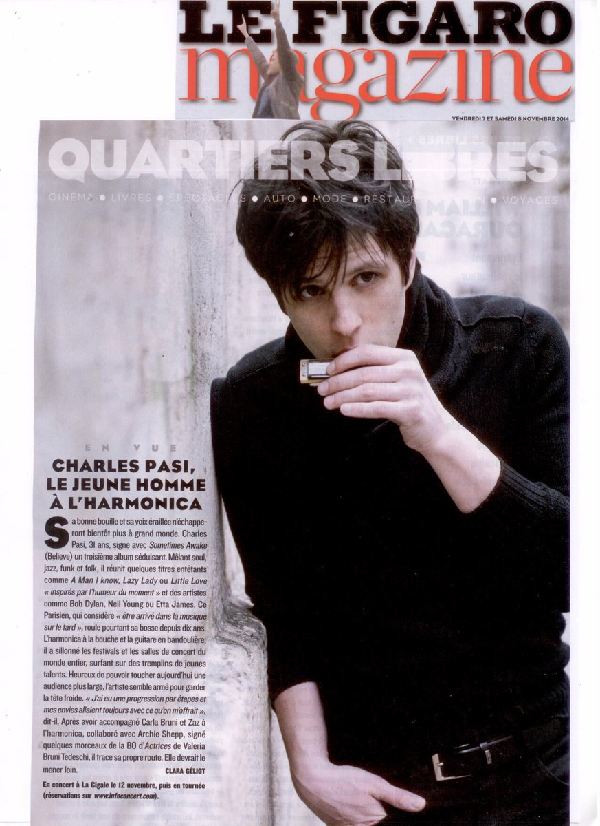 "Charles Pasi le jeune homme à l'harmonica" dans <a href="/Le_Figaro/">Le Figaro</a> Magazine