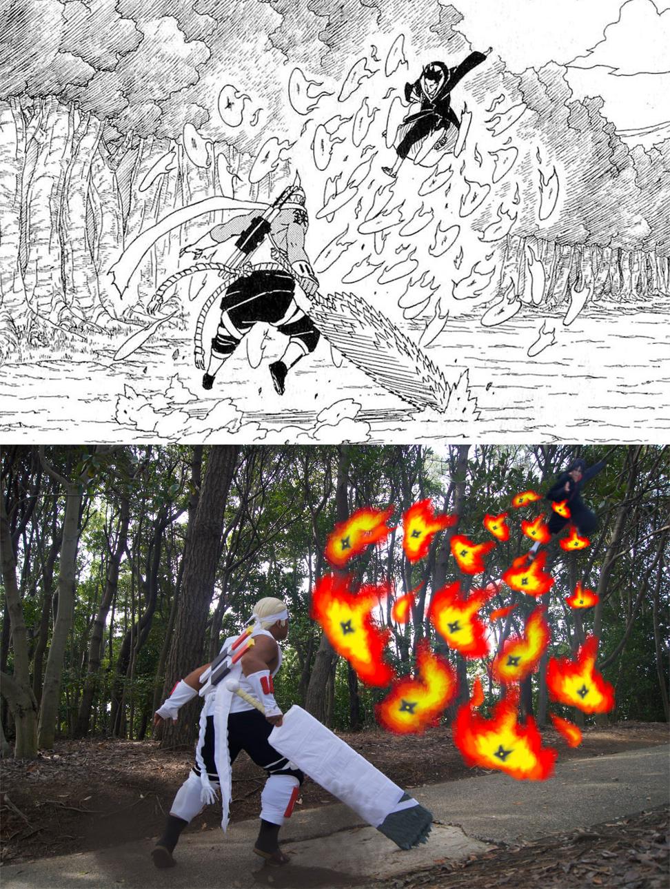 オーカ クラスチェンジ ナルト第58巻 P94 火遁 鳳仙花爪紅 細部はご愛嬌w コス写 キラービー イタチ 咲良さん 原作の隣に自分のコスを貼る Http T Co Rpw6immain Twitter