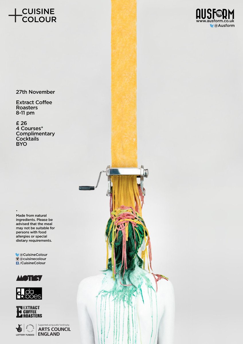 CuisineColour's tweet photo. Buy your tickets for #Bristol's next #colour &amp; #cuisine event at @extractcoffee Thurs 27th Nov http://t.co/4wrTsExEKI http://t.co/aQYzhW5xsd
