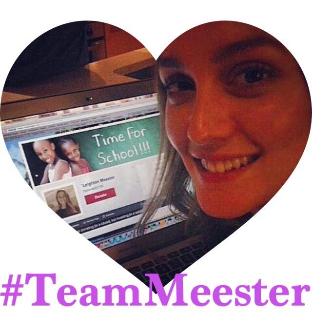 swiftiemeester's tweet photo. Please help @itsmeleighton reach her goal & send 30 Kenyan girls to school.❤️ @itsmeleighton @Many_Hopes #TeamMeester http://t.co/Ry7G1r80Wz