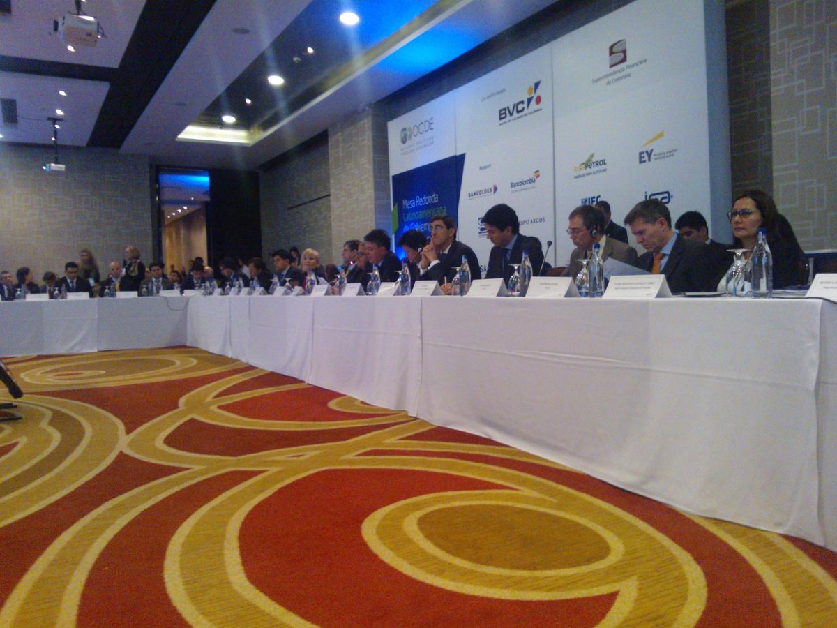 CorpGovLeaders's tweet photo. At the @OECD #CorpGov Latin America Roundtable in Bogota. Who is participating? @IFC_LAC @IGCLAnet @CompaniesCircle http://t.co/PqTxVuD3mq
