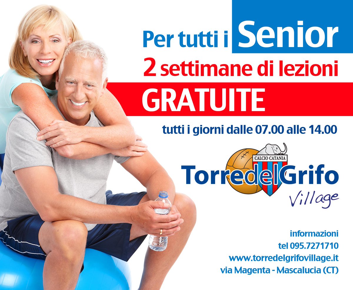 Per tutti i Senior 2 settimane di lezioni GRATUITE