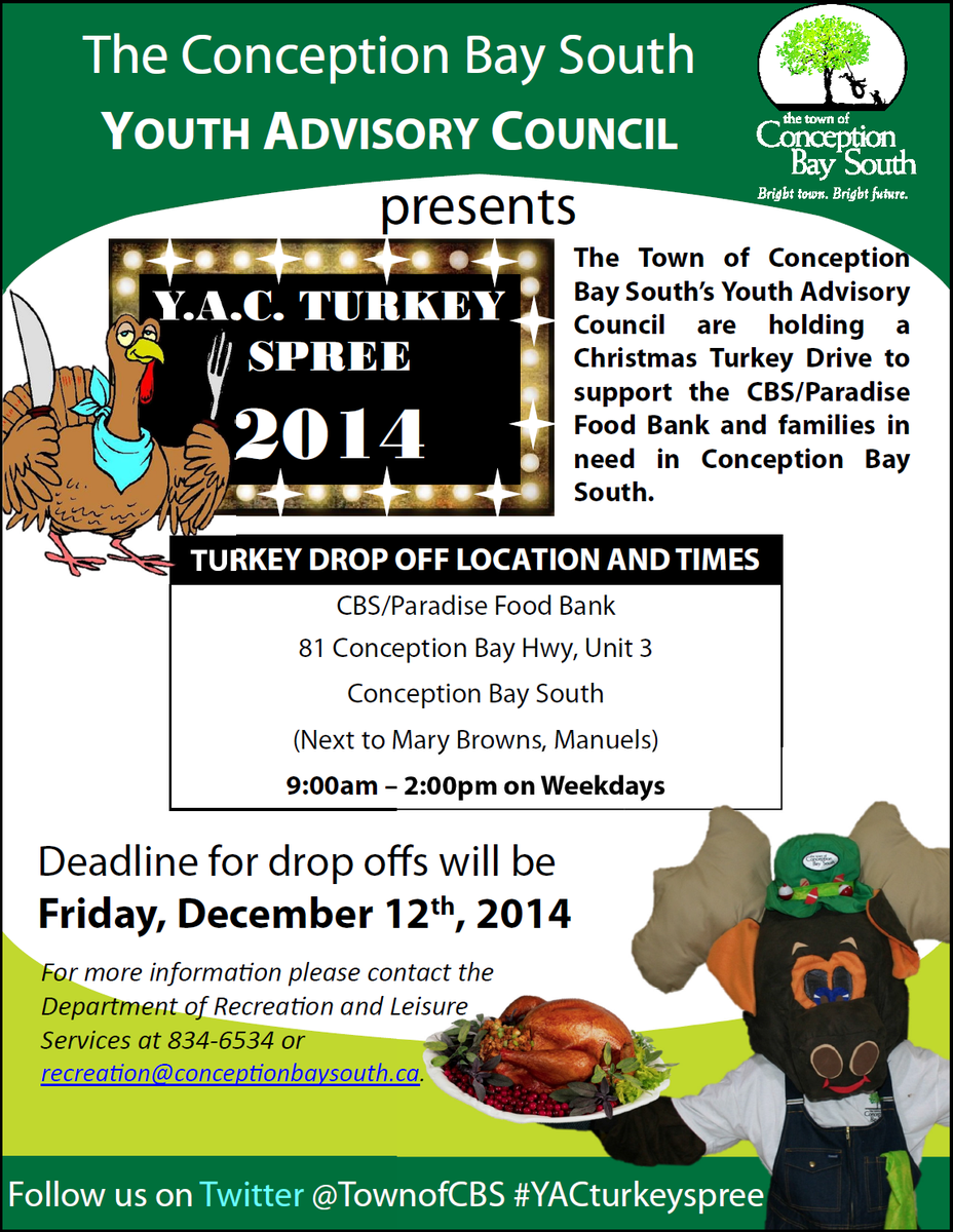 TownofCBS's tweet photo. Buy two turkeys - one for your family and one for the Food Bank so another family can enjoy turkey at Christmas too! http://t.co/N5AKwIA11X