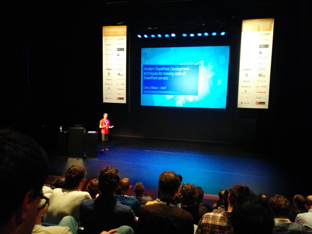 leonzandman's tweet image. At @ChrisO_Brien session. #spcon14