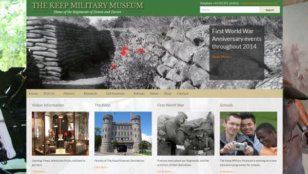 The Keep Military Museum website redesigned, rebuilt and relaunched in 2014 by Alacrify