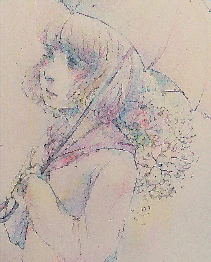 「加工して遊んでたらぼつぼつ加工発見おもしろい( '-' )」|中島玲菜のイラスト