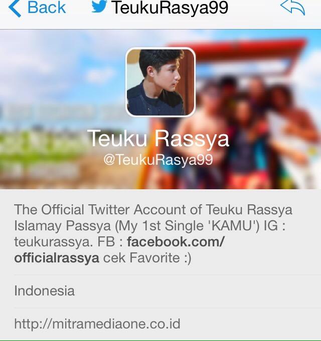 Ini bkn twitternya Rassya <a href="/TRP_Rassya/">Teuku Rassya</a> ya -> (at)TeukuRasya99 | nulis nama sendiri aja salah udh pasti akun palsu :D