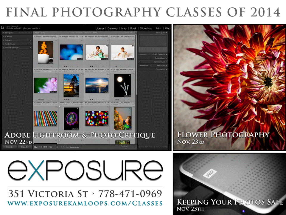 Last classes of 2014. Must have knowledge for your Holiday photos! #learn #photography exposurekamloops.com/classes