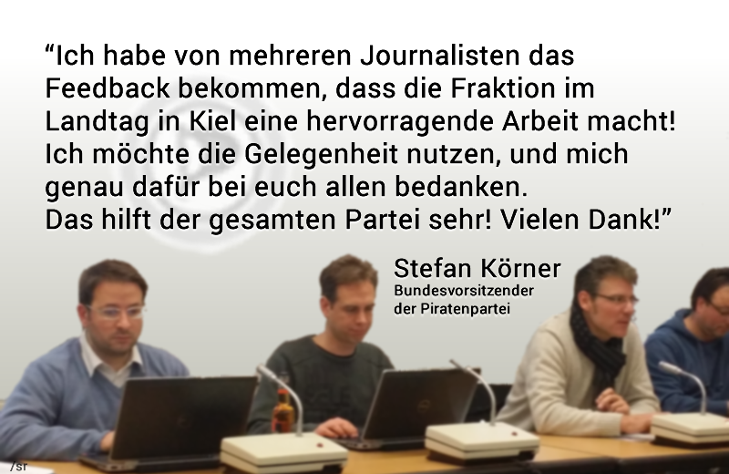 Piratenpartei's tweet photo. Ein Dank von @sekor an die @FraktionSH 

#Piraten #Kiel /sr http://t.co/lczCgerpNH