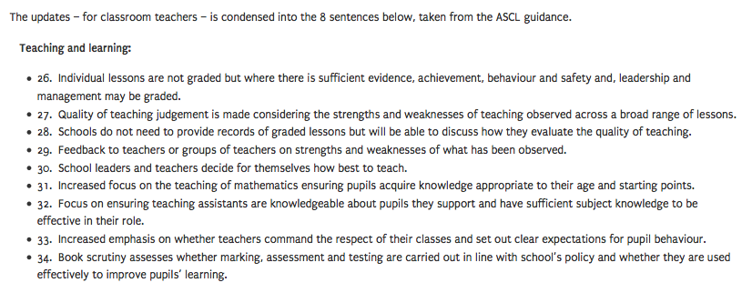 timboz25's tweet image. @WolvesNAHT Ofsted updates – for classroom teachers, condensed into 8 sentences." buff.ly/1uM2thQ #ukedchat