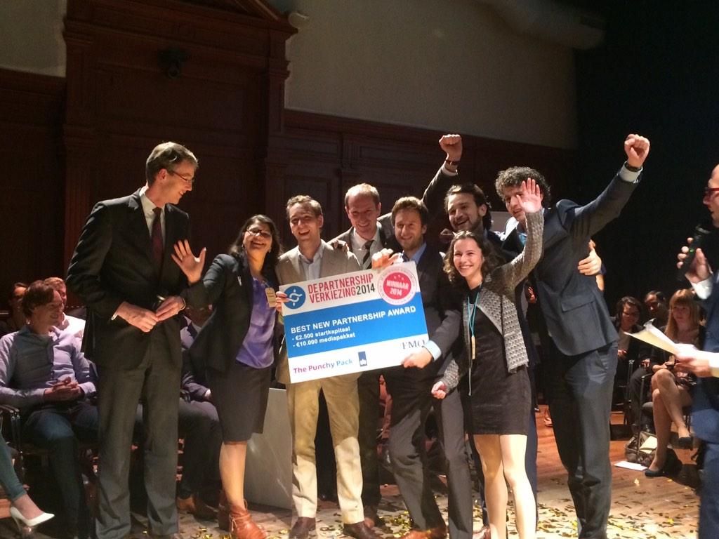 departnership's tweet photo. De winnaar van de Best New Partnership Award is @Alliander, @Cordaid & Partners! Gefeliciteerd! #dpv14 http://t.co/dflCPYCoux