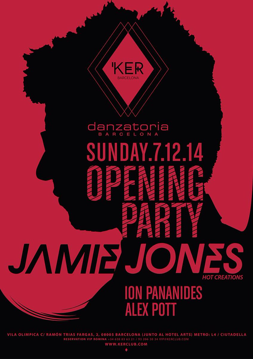 vuelve KER CLUB // SALA DANZATORIA BCN // Opening Party - JAMIE JONES - 7. DIC. 2014 + INFO: kerclub.com