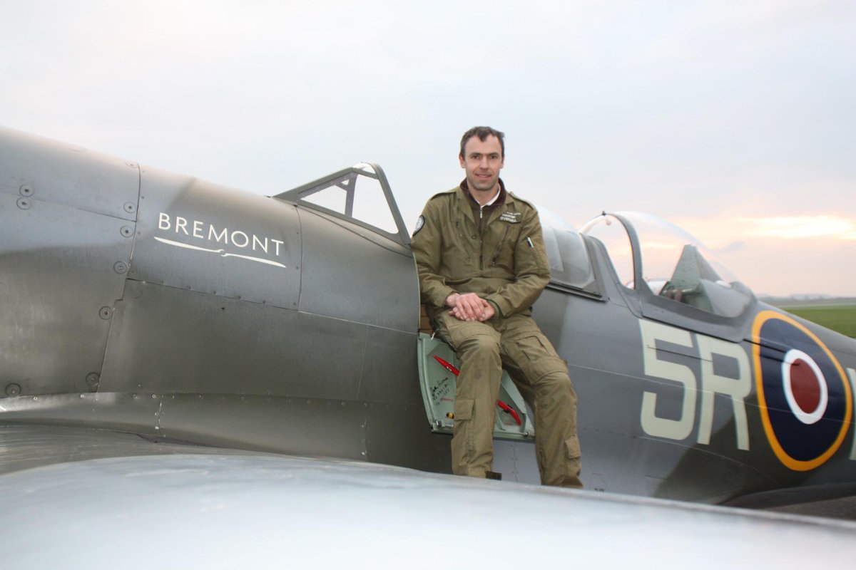 Aircraft_ARC's tweet photo. Mo's Spitfire Smile after completing his first ever solo flight in PV202.  May we wish him many more! http://t.co/kMOjELwZyJ